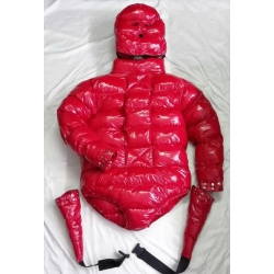 New shiny nylon wet look winter straitjacket down restraint diaper suit SD5001